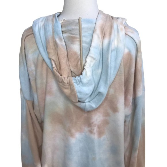 Melloday Tie Dye Kangaroo Pocket Hoodie Blue Orange Size Medium NWT - Picture 8 of 11